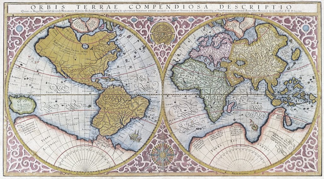 16th century mercator map of the world in latin | Center for Economic ...